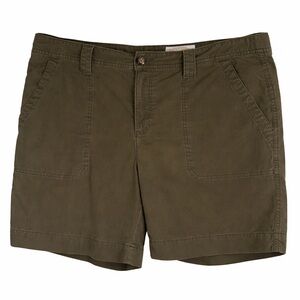 Eddie Bauer Ripstop Utility Hiking Camping Shorts Olive Green Outdoor Women 18